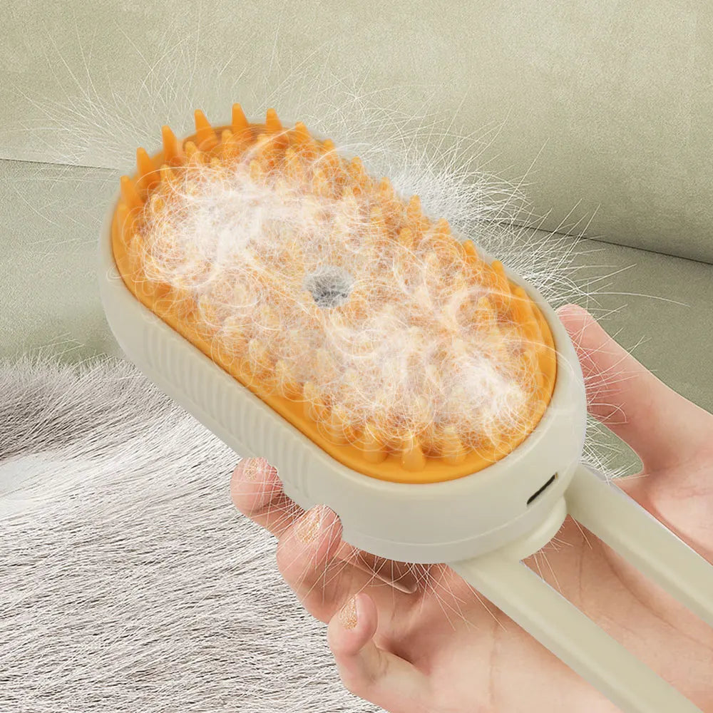 Pet Hair Remover Steamy Brush (Electric with Spray Water)